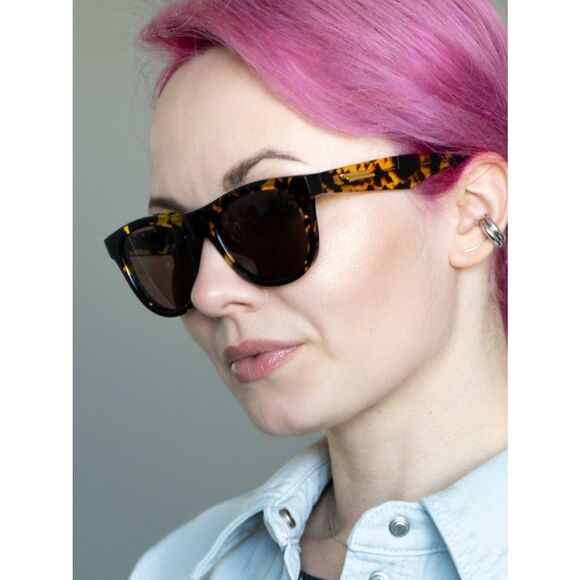Bottega Veneta Women Sunglasses Havana Brown Square BV1001S 002 BRAND NEW